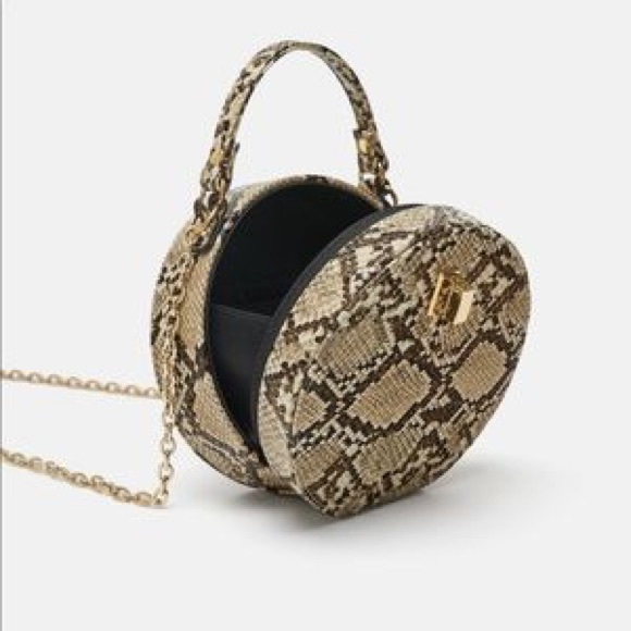 Zara Handbags - Zara Round Snake Skin across Body Bag